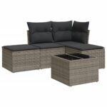 5-Piece Garden Sofa Set Outdoor Patio Wicker Lounge Cushions Chairs Furniture