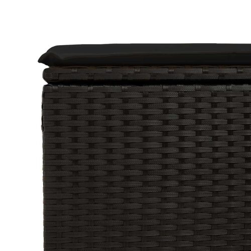 6-Piece Garden Sofa Set with Cushions Black Poly Rattan Wicker Outdoor Patio Furniture - Image 12