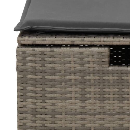 6-Piece Garden Sofa Set with Cushions Grey Poly Rattan Wicker Outdoor Patio Furniture - Image 11