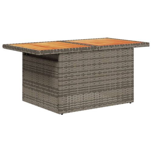 6-Piece Garden Sofa Set with Cushions Grey Poly Rattan Wicker Outdoor Patio Furniture - Image 5