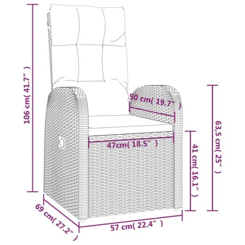 11-Piece Garden Dining Set with Cushions Black Poly Rattan Wicker Outdoor Patio Furniture - Image 11