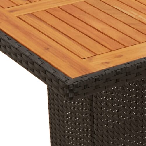 11-Piece Garden Dining Set with Cushions Black Poly Rattan Wicker Outdoor Patio Furniture - Image 6