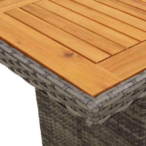 11-Piece Garden Dining Set with Cushions Grey Poly Rattan Wicker Outdoor Patio Furniture - Image 7
