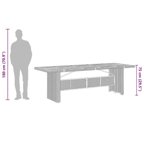 7-Piece Garden Dining Set with Cushions Grey Poly Rattan Wicker Outdoor Patio Furniture - Image 10