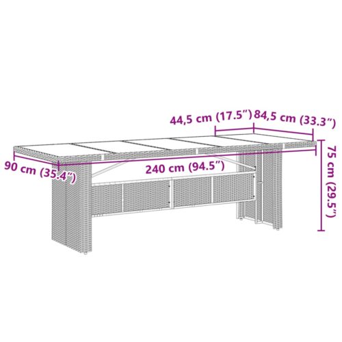 7-Piece Garden Dining Set with Cushions Grey Poly Rattan Wicker Outdoor Patio Furniture - Image 8