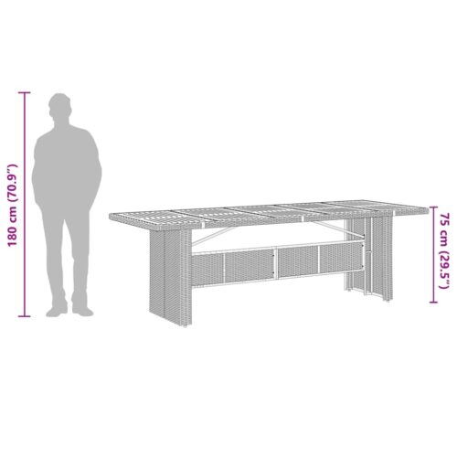 7-Piece Garden Dining Set with Cushions Grey Poly Rattan Wicker Outdoor Patio Furniture - Image 10