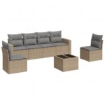 7-Piece Outdoor Sofa Set Garden Patio Wicker Rattan Lounge Chairs Furniture Setting Grey