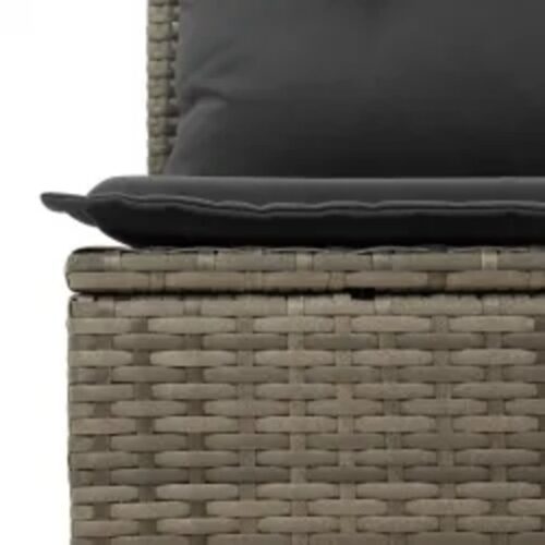 8-Piece Garden Sofa Set with Cushions Grey Poly Rattan Wicker Outdoor Patio Furniture - Image 8