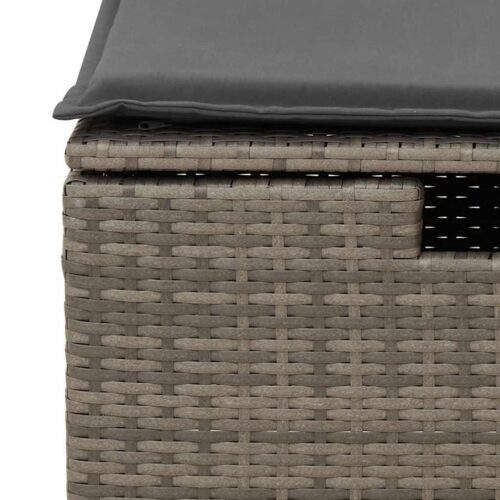 8-Piece Garden Sofa Set with Cushions Grey Poly Rattan Wicker Outdoor Patio Furniture - Image 12
