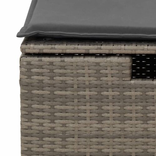 8-Piece Garden Sofa Set with Cushions Grey Poly Rattan Wicker Outdoor Patio Furniture - Image 10