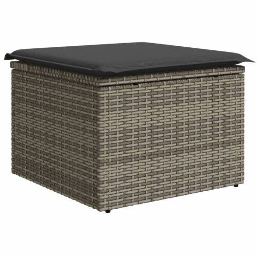 7-Piece Garden Sofa Set with Cushions Grey Poly Rattan Wicker Outdoor Patio Furniture - Image 6