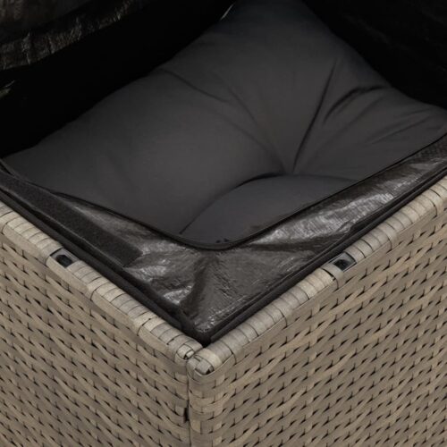 7-Piece Garden Sofa Set with Cushions Grey Poly Rattan Wicker Outdoor Patio Furniture - Image 7