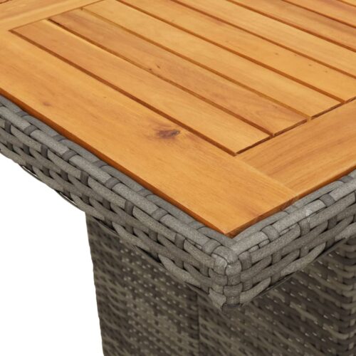 9-Piece Garden Dining Set with Cushions Grey Poly Rattan Wicker Outdoor Patio Furniture - Image 6