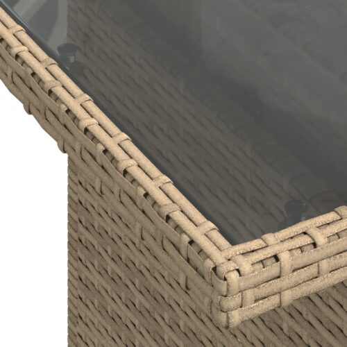 9-Piece Garden Sofa Set with Cushions Beige Poly Rattan Wicker Outdoor Patio Furniture - Image 9