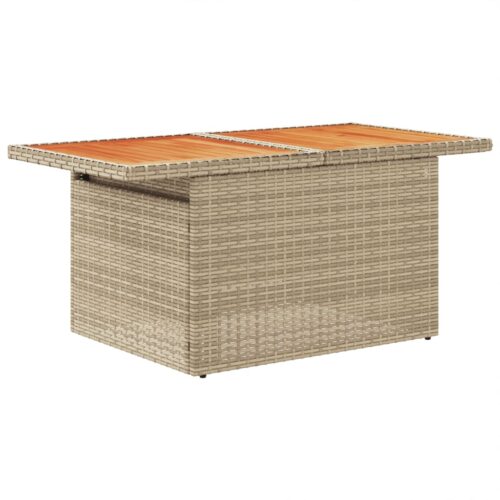 9-Piece Garden Sofa Set with Cushions Beige Poly Rattan Wicker Outdoor Patio Furniture - Image 5