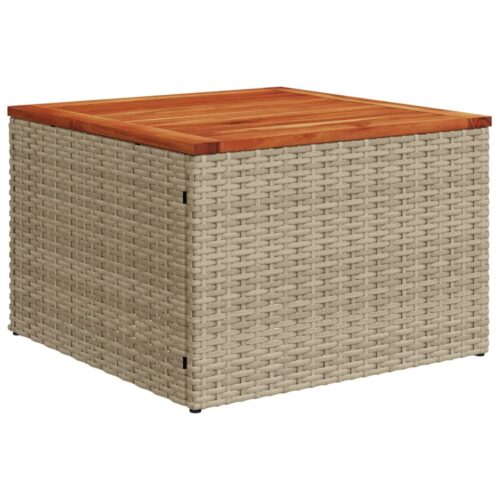 11-Piece Garden Sofa Set with Cushions Beige Poly Rattan Wicker Outdoor Patio Furniture - Image 6