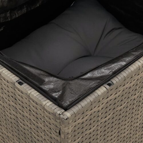 7-Piece Garden Sofa Set with Cushions Grey Poly Rattan Wicker Outdoor Patio Furniture - Image 7