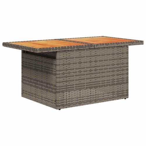 7-Piece Garden Sofa Set with Cushions Grey Poly Rattan Wicker Outdoor Patio Furniture - Image 6