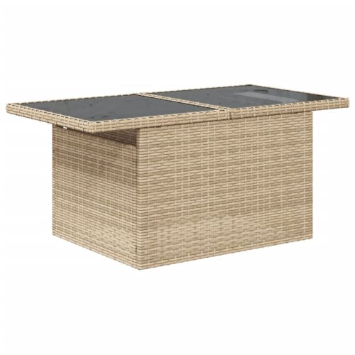 11-Piece Garden Sofa Set with Cushions Beige Poly Rattan Wicker Outdoor Patio Furniture - Image 5