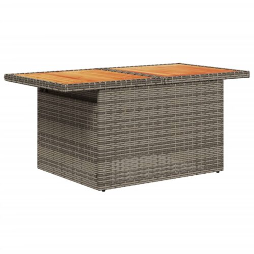 9-Piece Garden Sofa Set with Cushions Grey Poly Rattan Wicker Outdoor Patio Furniture - Image 4