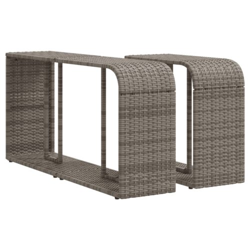 11-Piece Garden Sofa Set with Cushions Grey Poly Rattan Wicker Outdoor Patio Furniture - Image 8