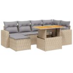 11-Piece Garden Sofa Set with Cushions Grey Poly Rattan Wicker Outdoor Patio Furniture