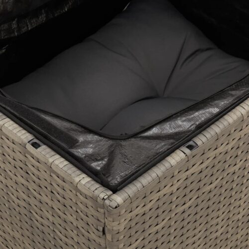 11-Piece Garden Sofa Set with Cushions Grey Poly Rattan Wicker Outdoor Patio Furniture - Image 8