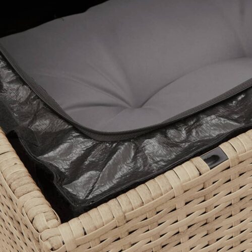 13-Piece Garden Sofa Set with Cushions Mix Beige Poly Rattan Wicker Outdoor Patio Furniture - Image 6