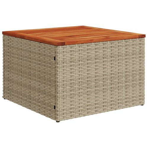 14-Piece Garden Sofa Set with Cushions Beige Poly Rattan Wicker Outdoor Patio Furniture - Image 6