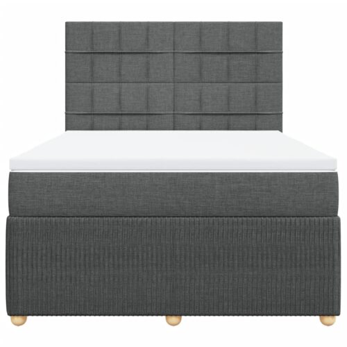 Fabric Bed Frame with Mattress Set Spring Box Base Platform Dark Grey Queen - Image 4