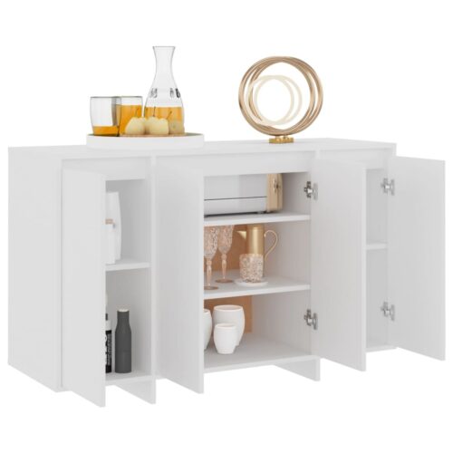 Wooden Buffet Sideboard Cabinet Storage Shelf Rack Cupboard Hallway Table White - Image 4