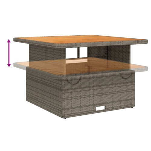5-Piece Garden Dining Set with Cushions Grey Poly Rattan - Image 5