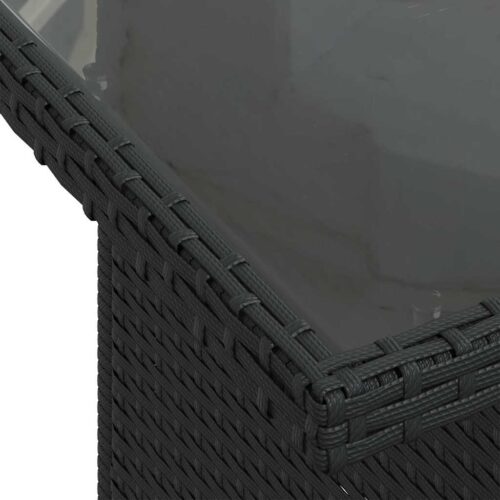 7-Piece Garden Sofa Set with Cushions Black Poly Rattan - Image 12