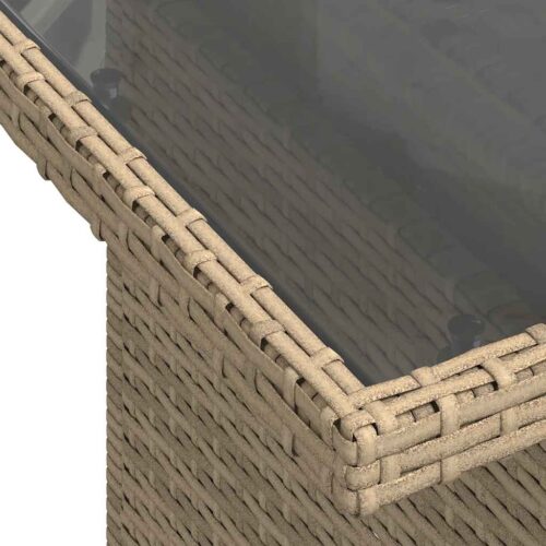 5-Piece Garden Sofa Set with Cushions Beige Poly Rattan - Image 11