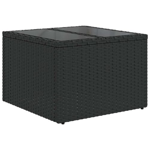 7-Piece Garden Sofa Set with Cushions Black Poly Rattan - Image 7