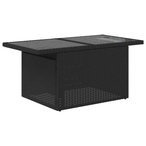 11-Piece Garden Sofa Set with Cushions Black Poly Rattan - Image 6