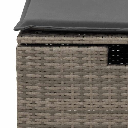 2-Piece Garden Sofa Set with Cushions Grey Poly Rattan Acacia - Image 6