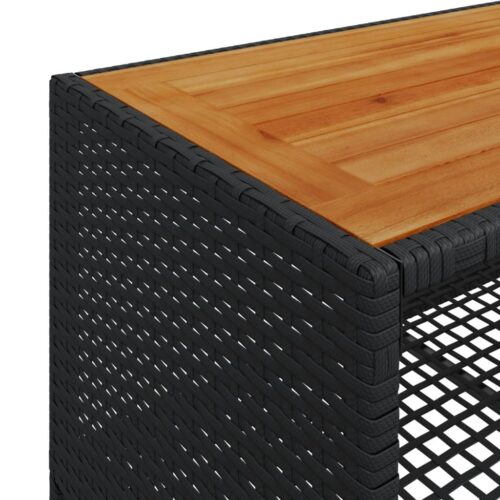 4-Piece Garden Sofa Set with Cushions Black Poly Rattan - Image 10