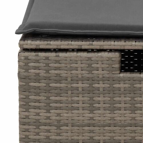 5-Piece Garden Sofa Set with Cushions Grey Poly Rattan - Image 10