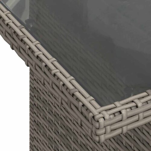5-Piece Garden Sofa Set with Cushions Grey Poly Rattan - Image 11