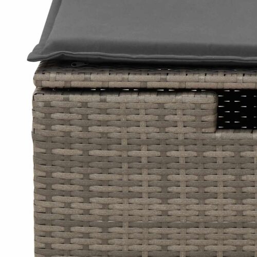 6-Piece Garden Sofa Set with Cushions Grey Poly Rattan - Image 11