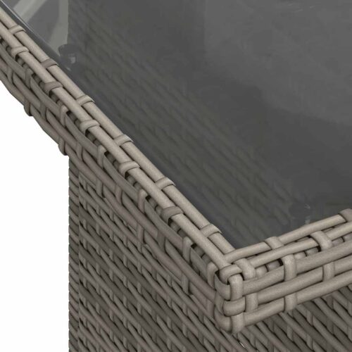 5-Piece Garden Sofa Set with Cushions Grey Poly Rattan - Image 11