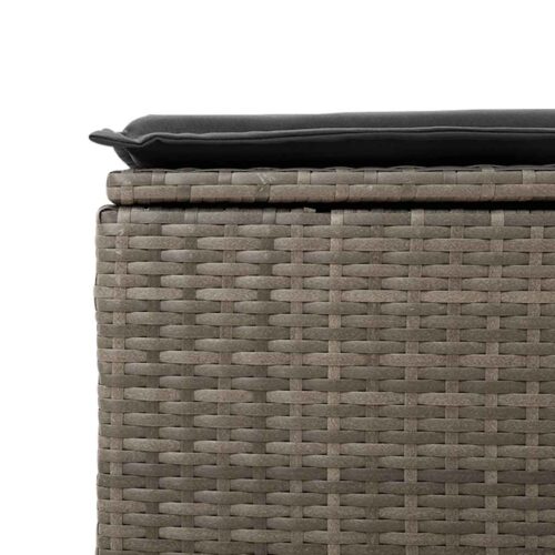 6-Piece Garden Sofa Set with Cushions Grey Poly Rattan - Image 12