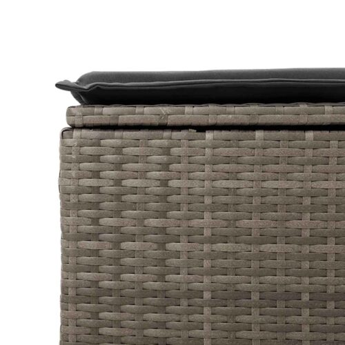 6-Piece Garden Sofa Set with Cushions Grey Poly Rattan - Image 11