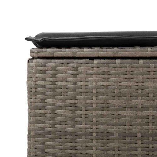 6-Piece Garden Sofa Set with Cushions Grey Poly Rattan - Image 12