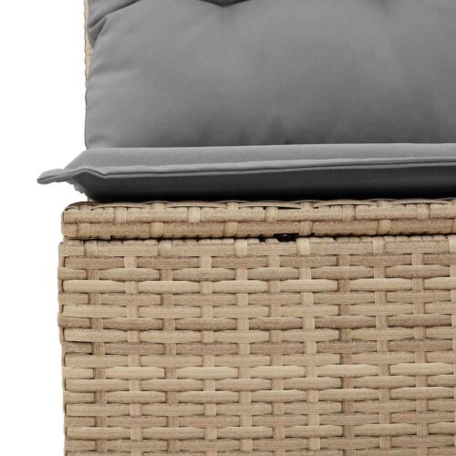 8-Piece Garden Sofa Set with Cushions Beige Poly Rattan - Image 12
