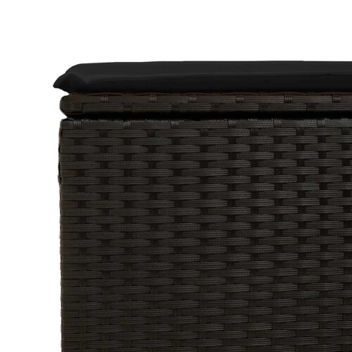 6-Piece Garden Sofa Set with Cushions Black Poly Rattan - Image 11