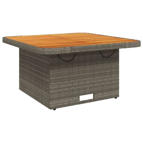 5-Piece Garden Dining Set with Cushions Grey Poly Rattan - Image 4
