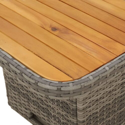5-Piece Garden Dining Set with Cushions Grey Poly Rattan - Image 8