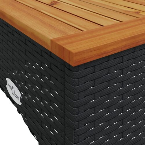 3-Piece Garden Sofa Set with Cushions Black Poly Rattan - Image 9